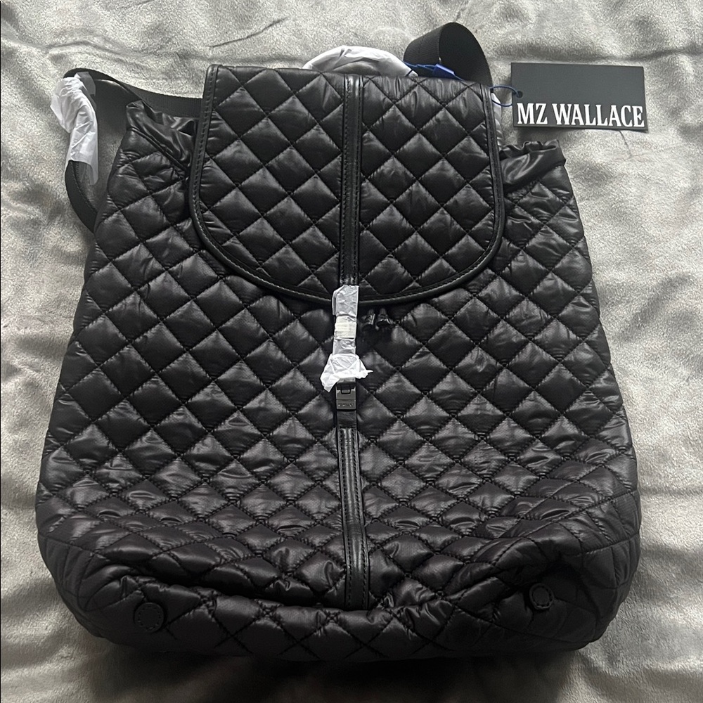 MZ Wallace Black Quilted Nylon Backpack